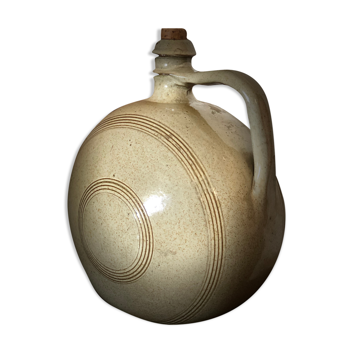 Enamelled sandstone flask