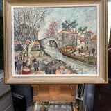 Mireille Richefort. Port du Somail. Oil on board.