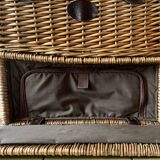 Vintage Flamingo Wicker Picnic Basket
