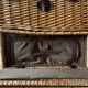 Vintage Flamingo Wicker Picnic Basket