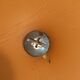 Chromed metal stool seat skaï brown