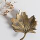 Trinket bowl vintage brass leaf