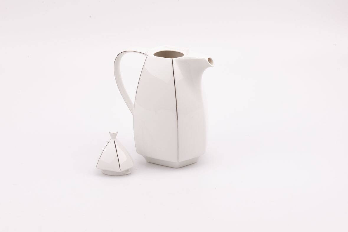 Cafetière vintage Scherzer Bavaria Germany - Porcelaine blanche design années 70-80