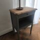 Louis XV bedside table revamped in solid oak and sage green/grey green.