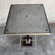 Set of 2 Calligaris holders — silver gray with dark brown wood, metal, and wood design