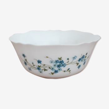 Vintage salad bowl arcopal france - model véronica myosotis - 1970