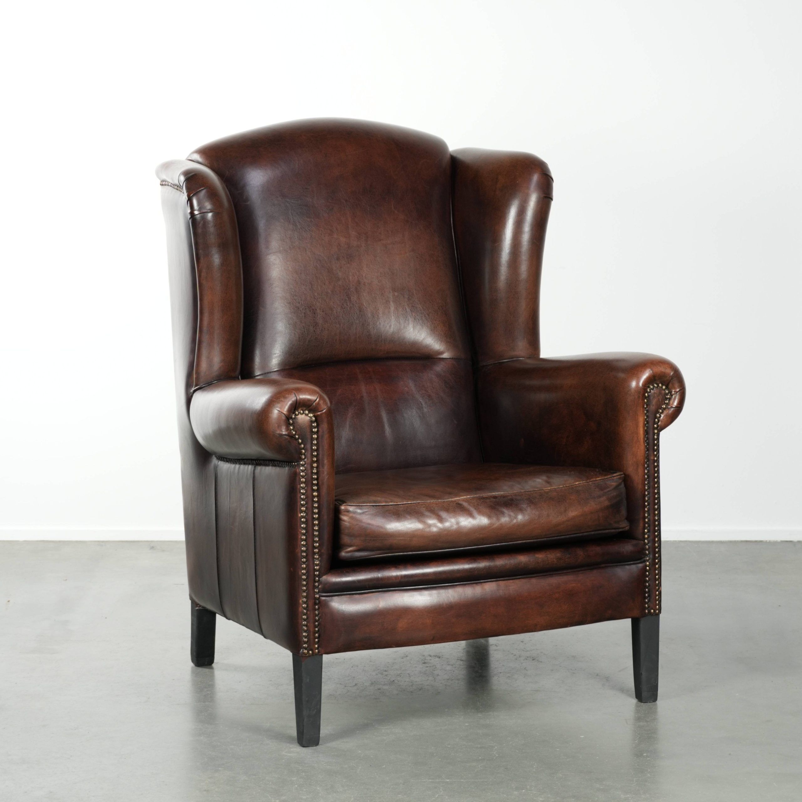 Sheepskin wingback armchair with beautiful deep and warm colours