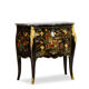 Commode sauteuse de style Louis XV en laque. Années 1950.