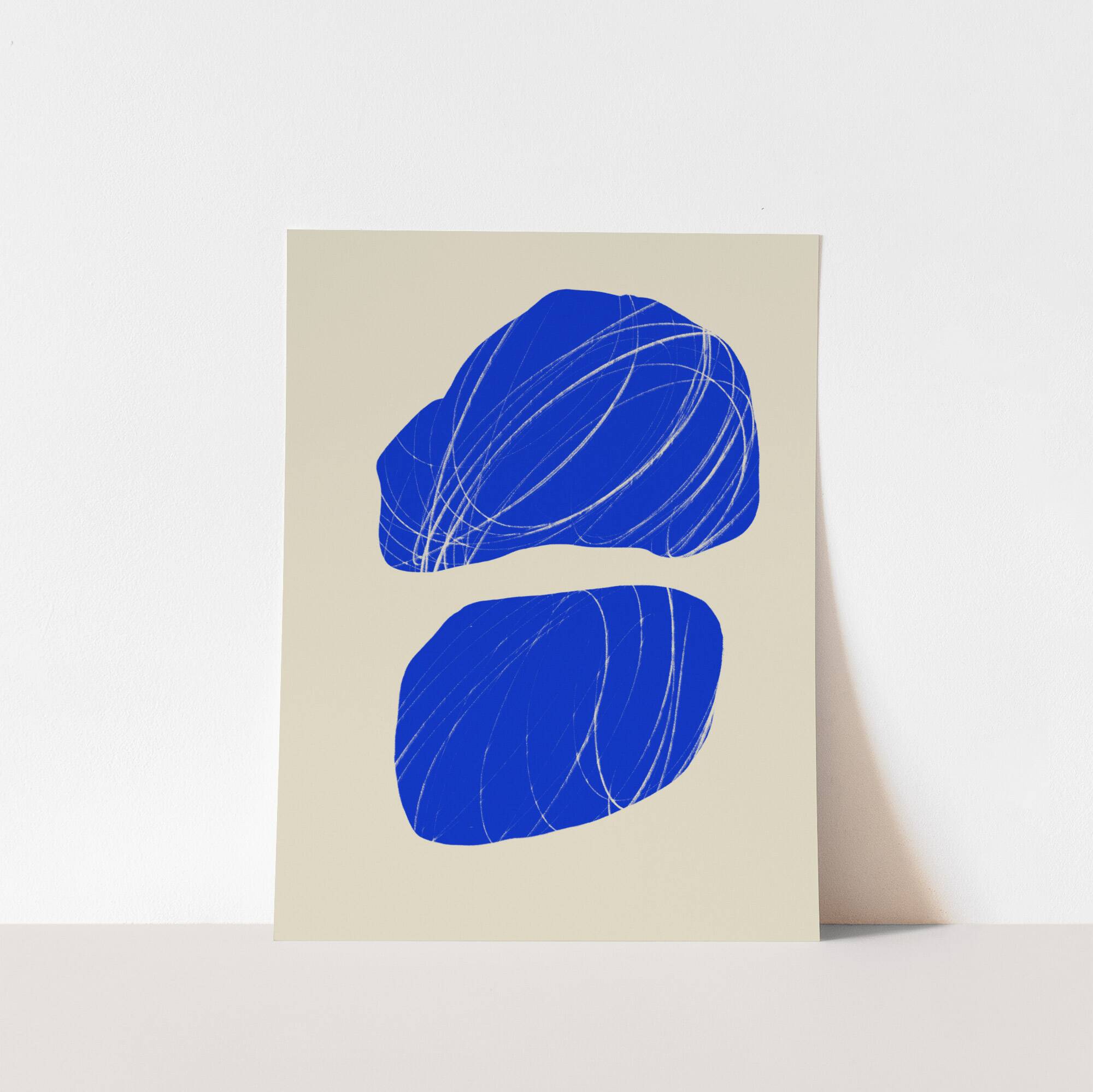 Abstract blue giclee print, 50x70cm