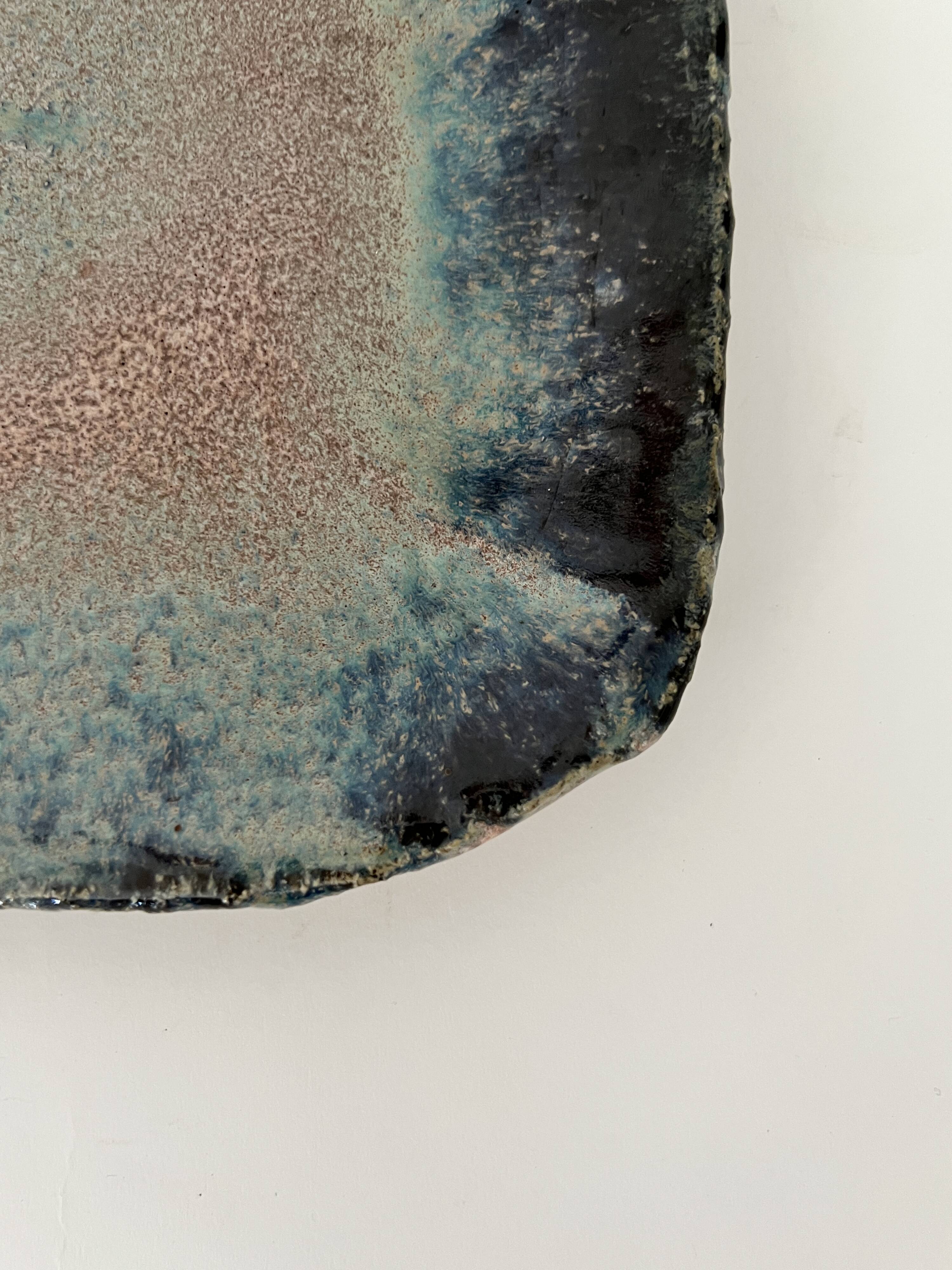 large enamelled ceramic pocket emptier signed Claude Champy, France