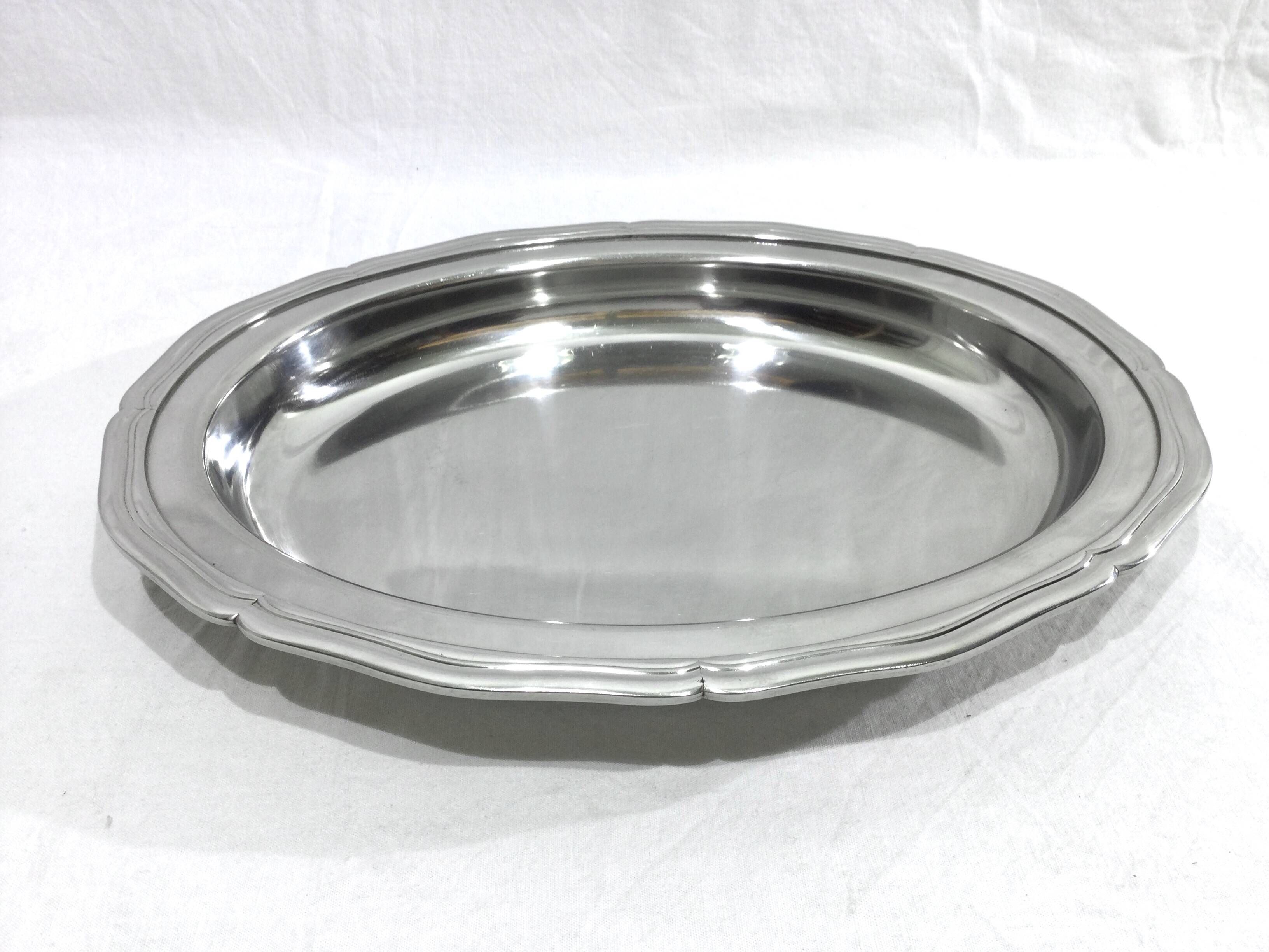 Silver Metal Serving Dish