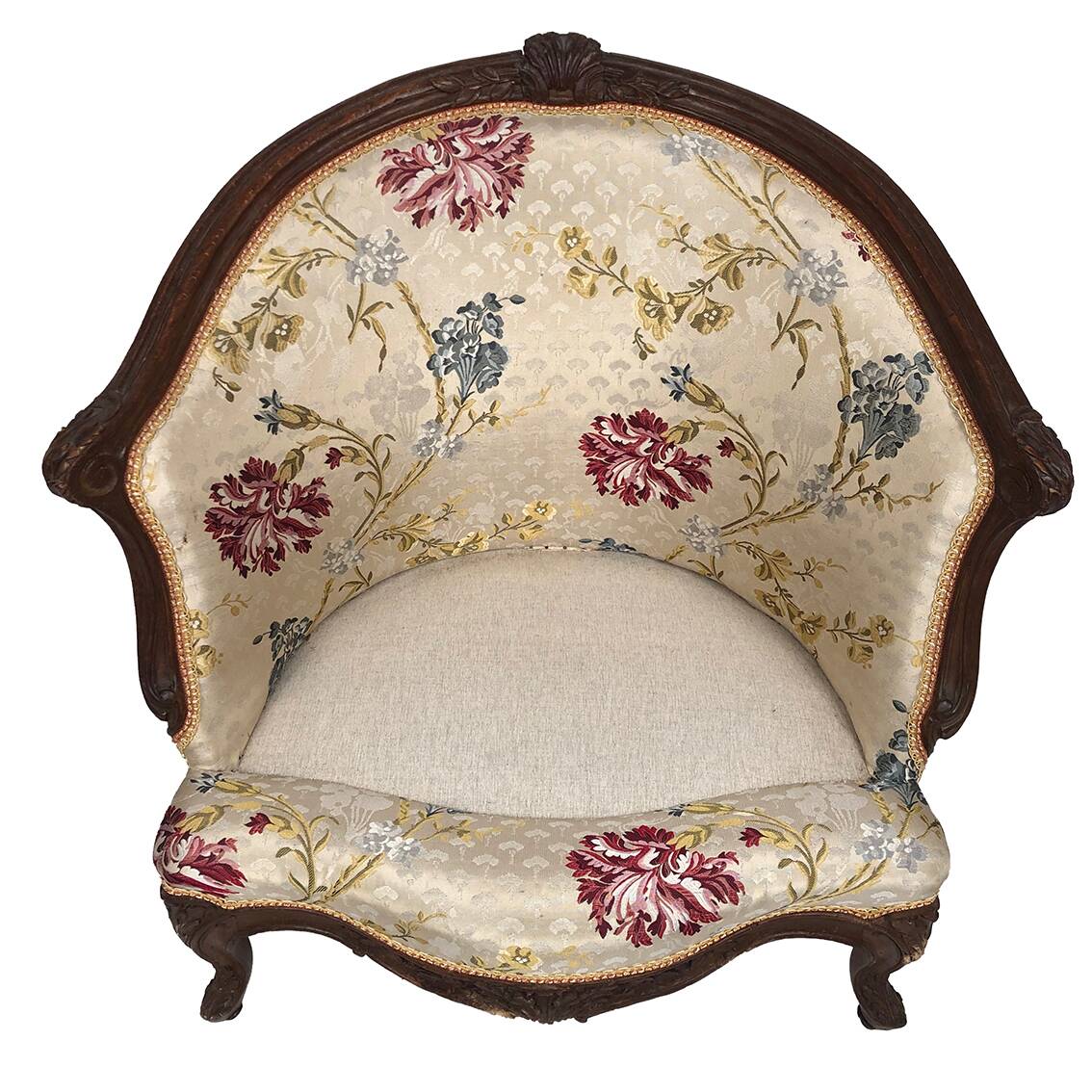 Corner armchair in carved beech, stamped jean avisse, 18th century