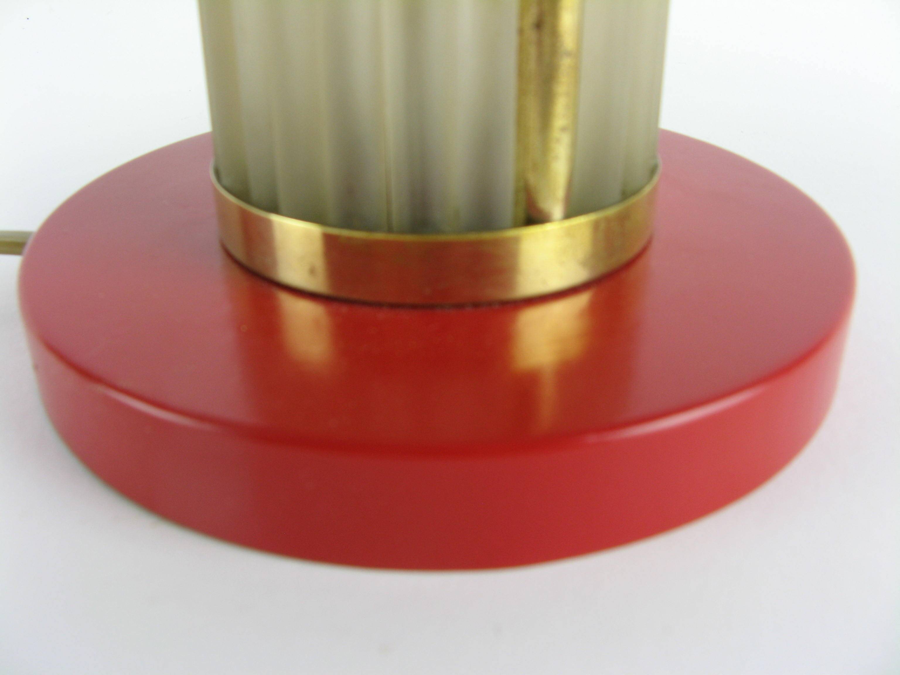 Art deco mushroom lamp made of glass, restored