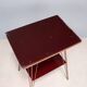 Vintage metal side table with double glass top, Italy, 1960s.