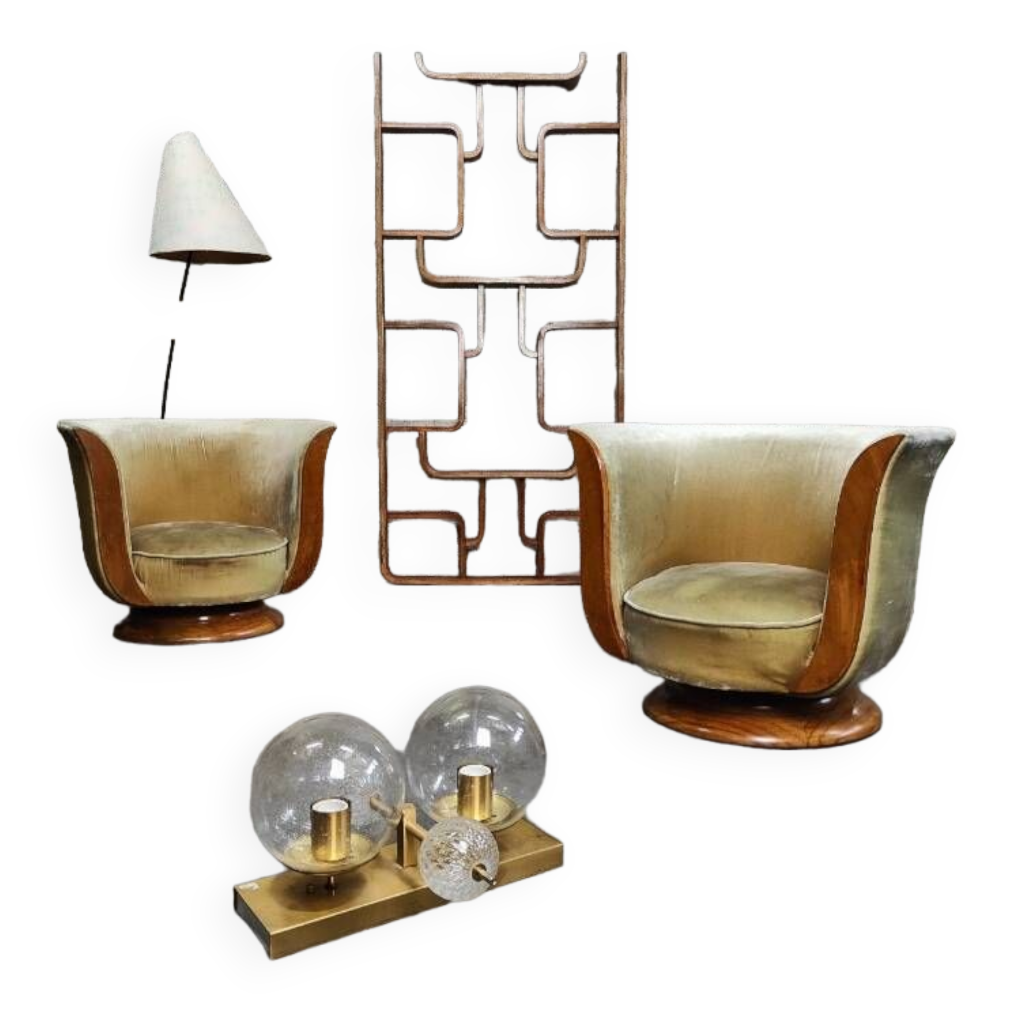 Pair of Art Deco armchairs 1930 "Le Malandre"