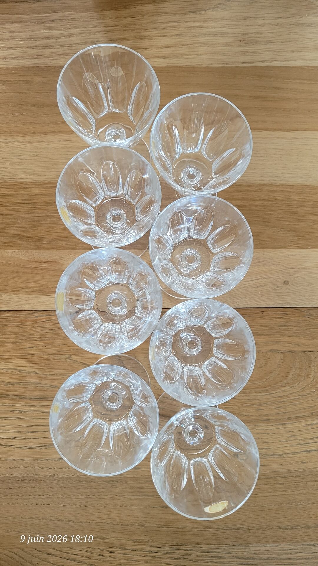 8 crystal stem glasses from Arcques