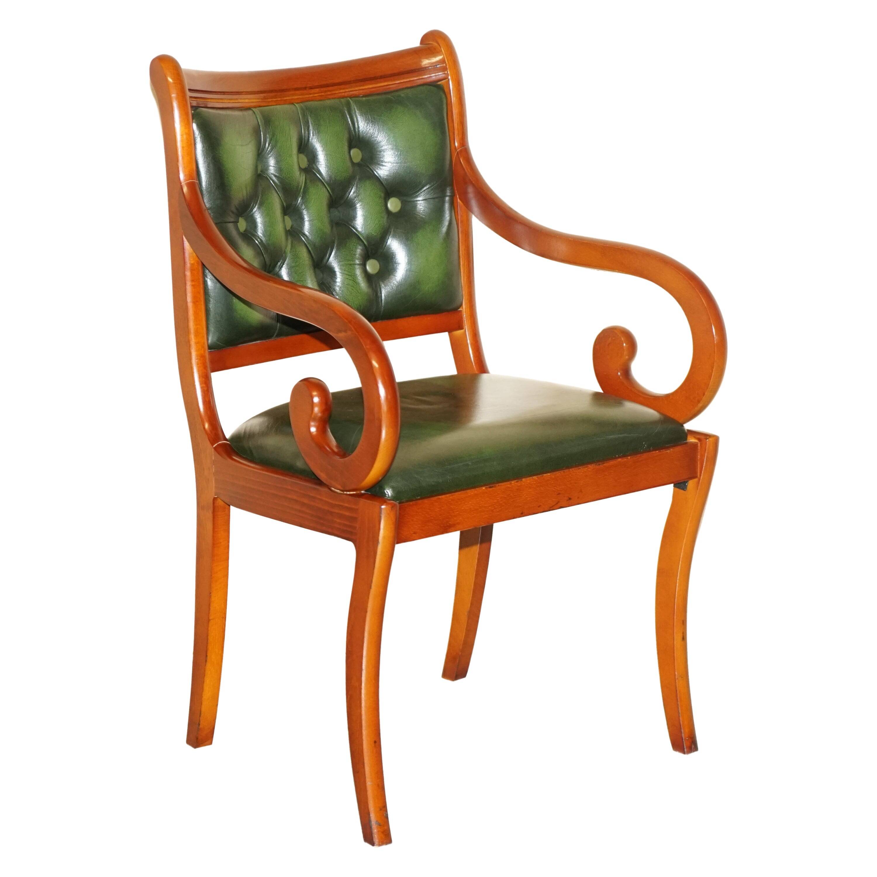 Chesterfield upholstered leather office chair, Victorian style