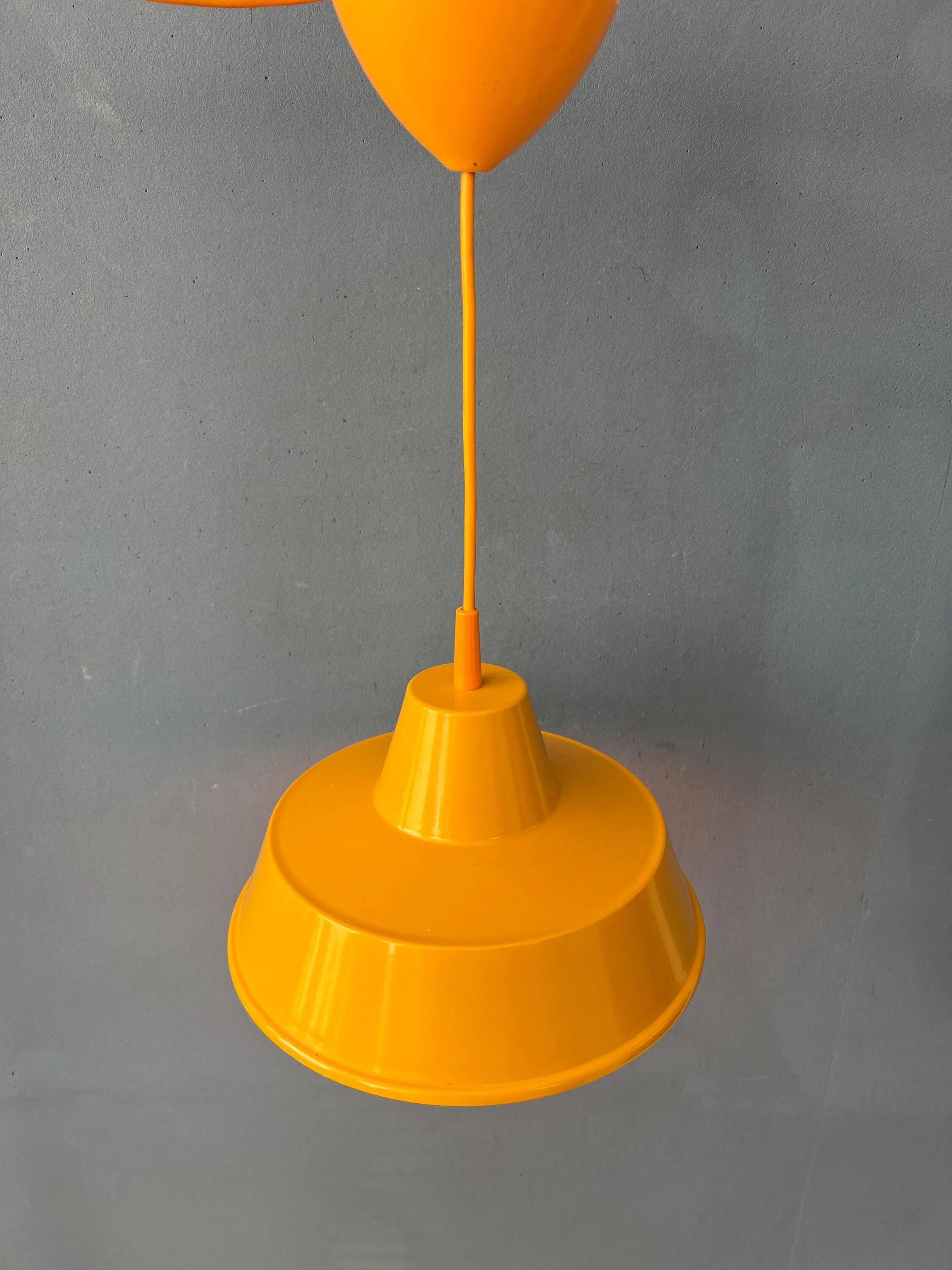 Small vintage yellow industrial pendant light