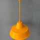 Small vintage yellow industrial pendant light