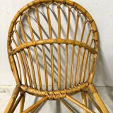 Adult basket armchair in vintage wicker rattan 1960s