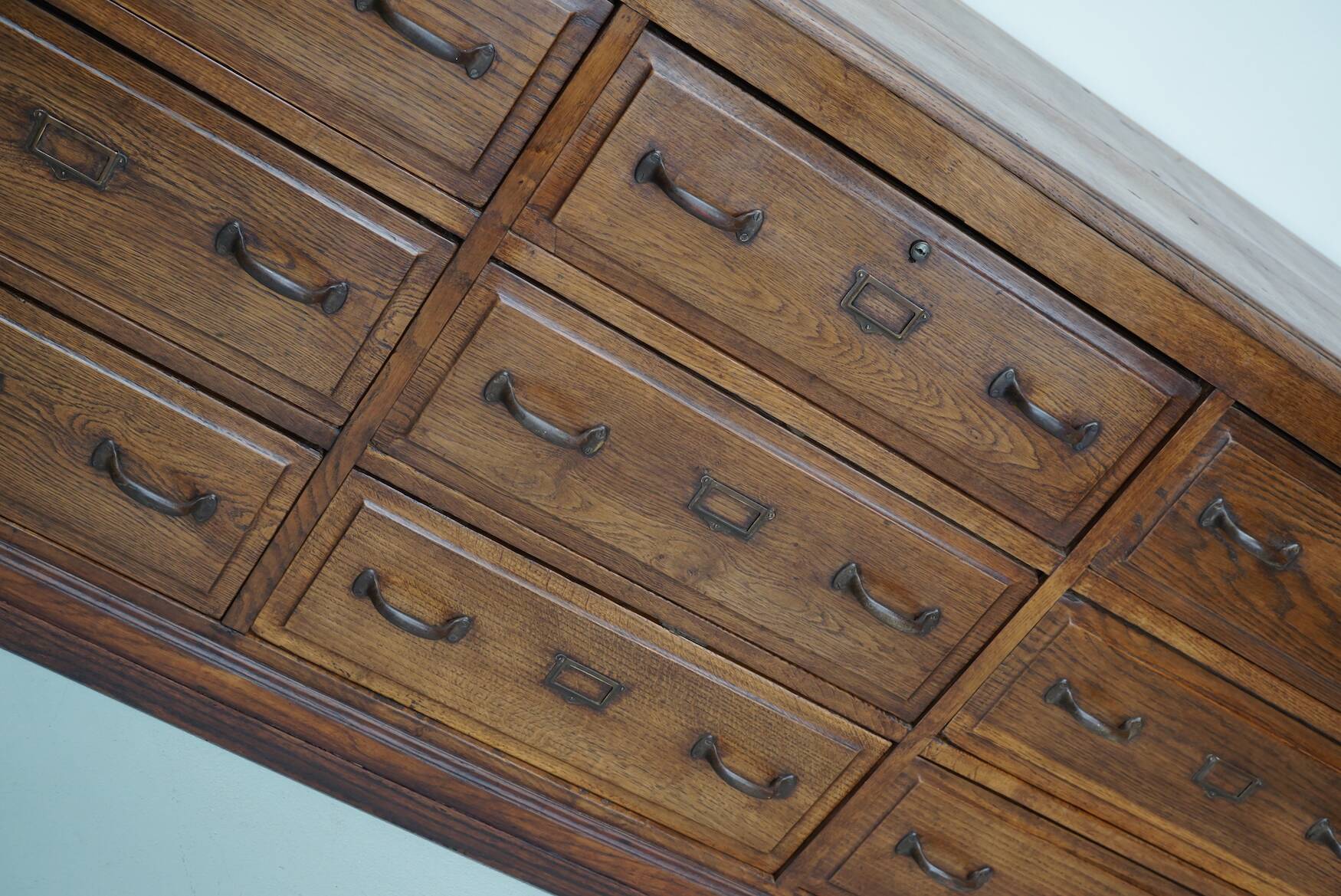 Antique French Oak Apothecary / Filing Cabinet / Kitchen Island, 1920/30s