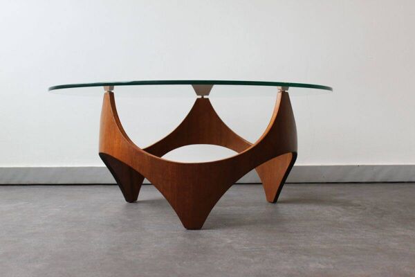 Table basse moderniste attribuée à HP Glass, États-Unis, 1960