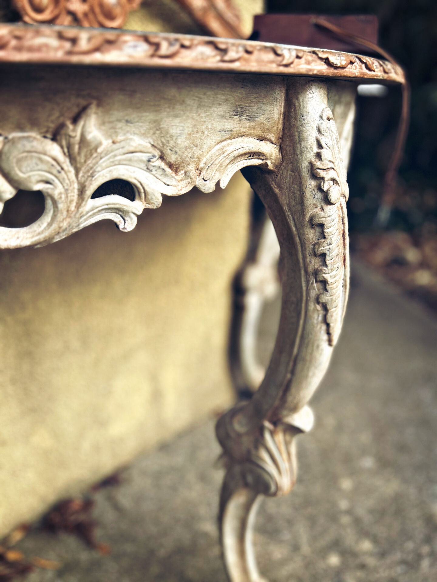 Antique patinated console