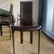 4 chaises haut dossier en cuir marron Cattelan Italia