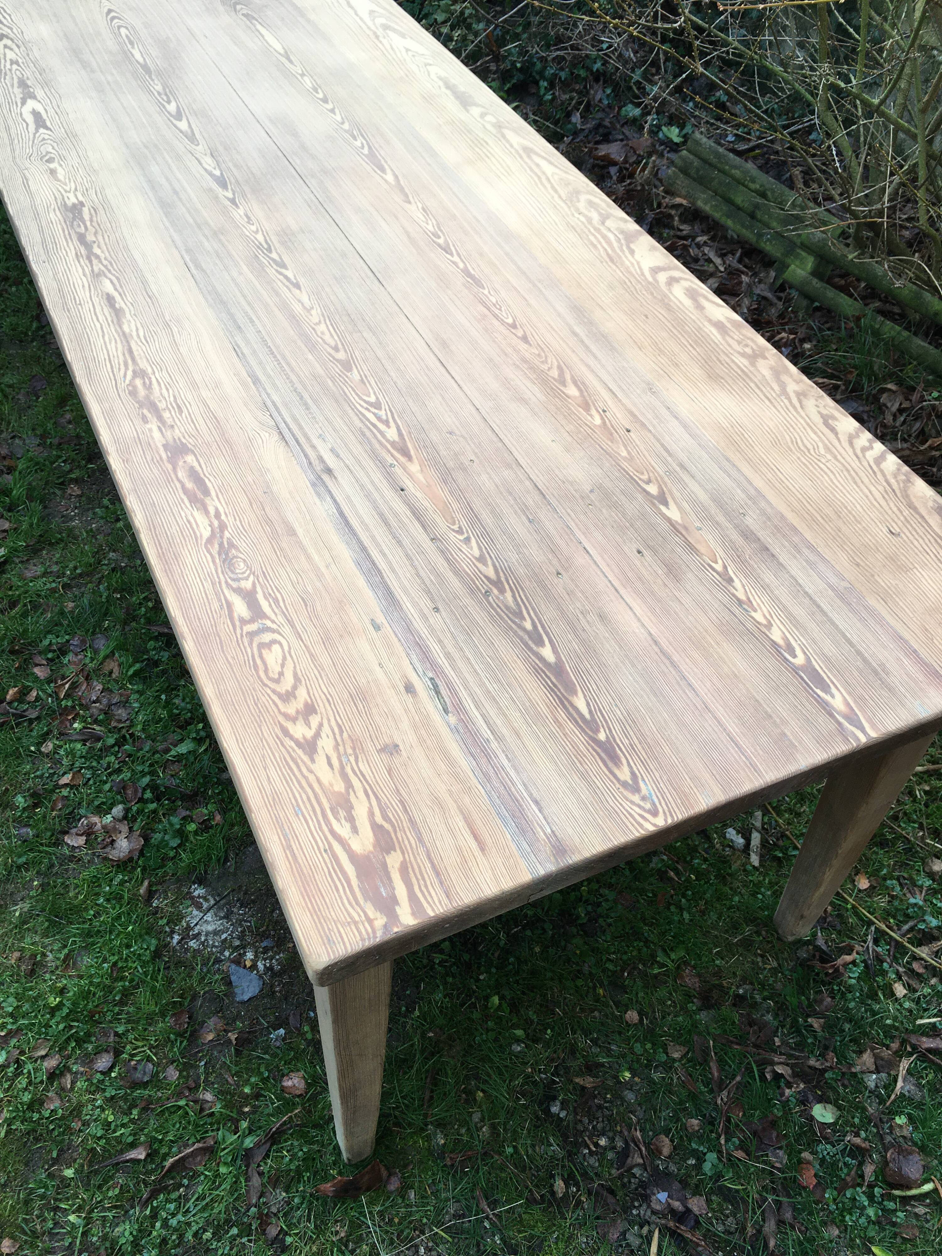 Farm table feet tapered rough wood
