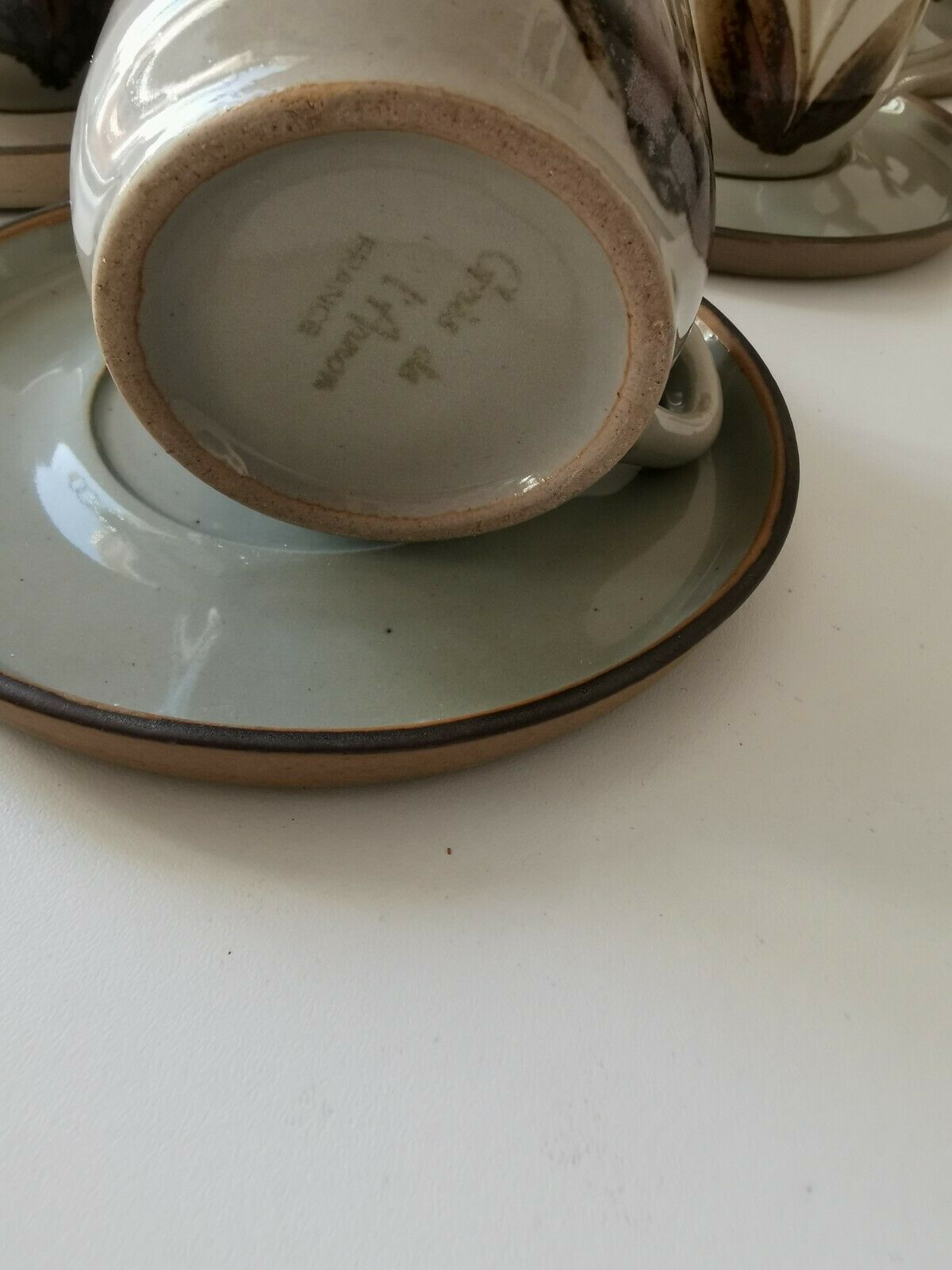 Set of 6 large sandstone cups from the vintage Arnon