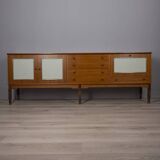VINTAGE 1960S WOODEN SIDEBOARD WITH BAR COMPARTMENT, ITALIAN DESIGN