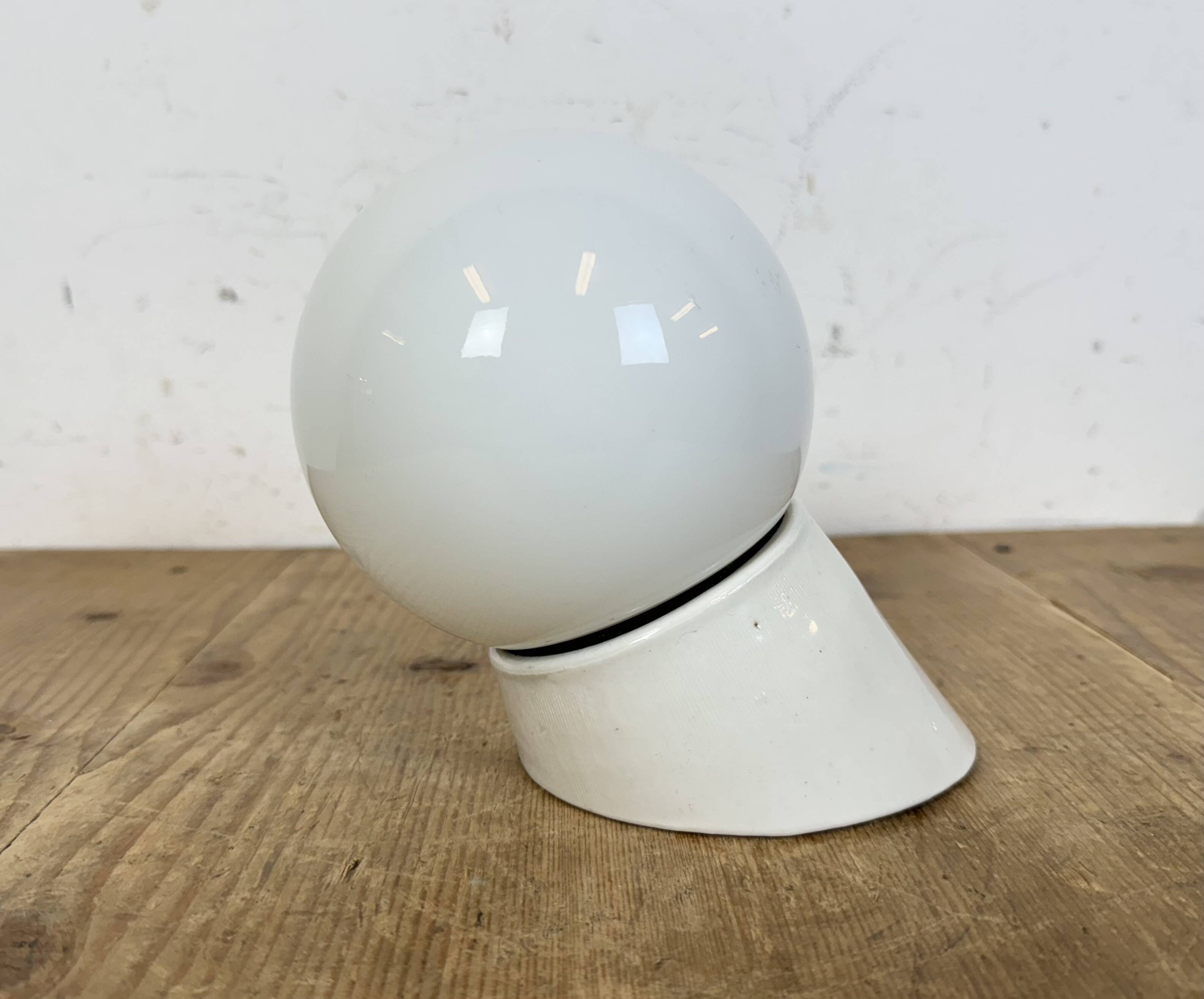 Vintage White Porcelain Wall Light, 1970s