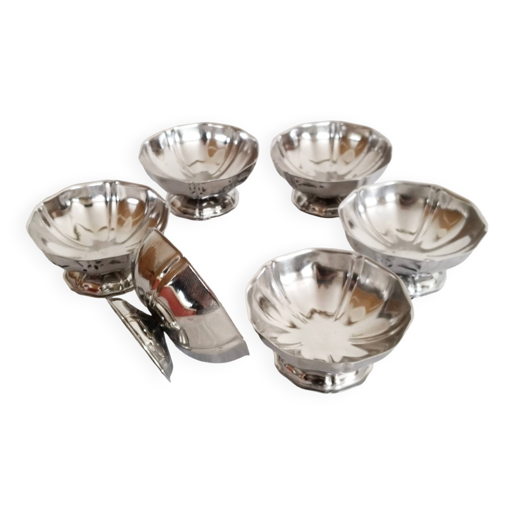 Lot 4 coupes glace inox 18 / 10 - vintage - Arts de la table