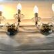 Pair of glass and crystal sconces
