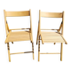 pair of vintage wooden folding chairs