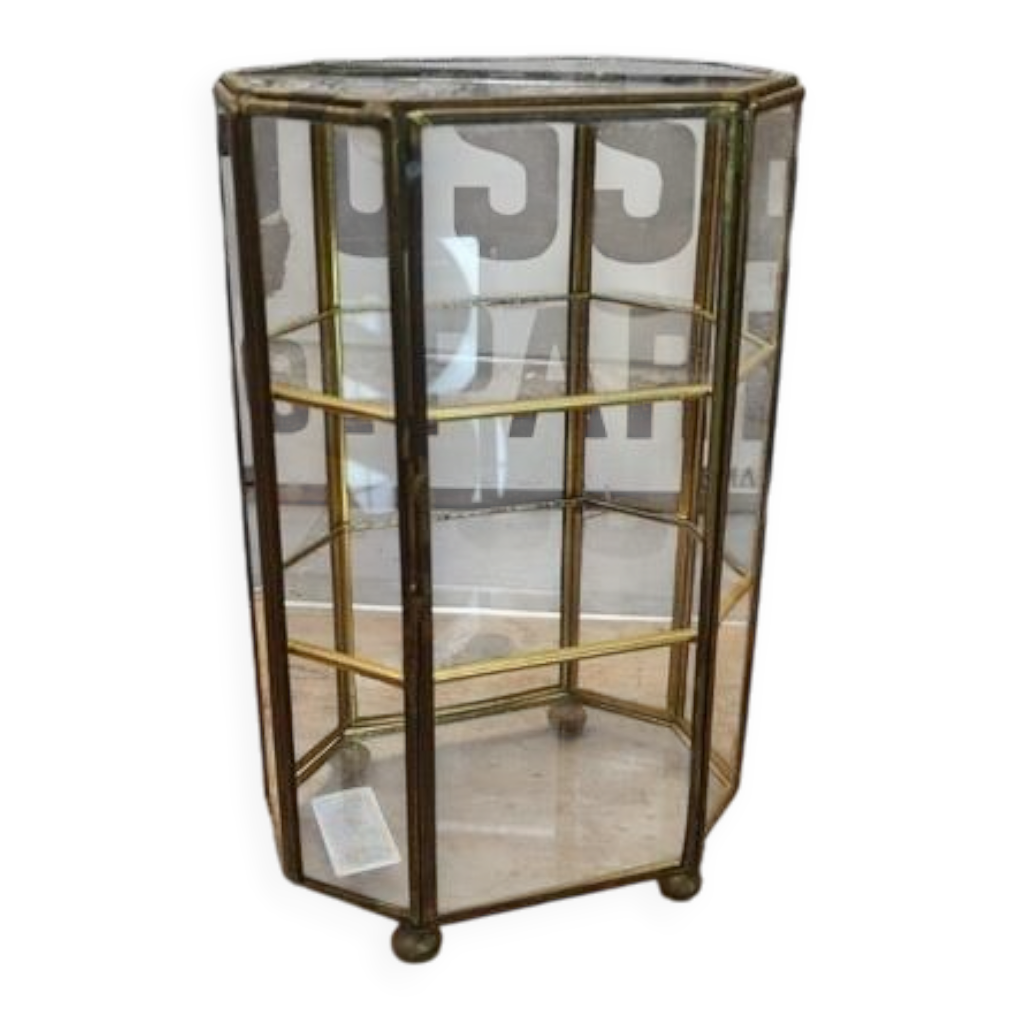 Vintage brass display cabinet