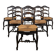 Série de 6 larges chaises de style Provençal en Noyer sculté