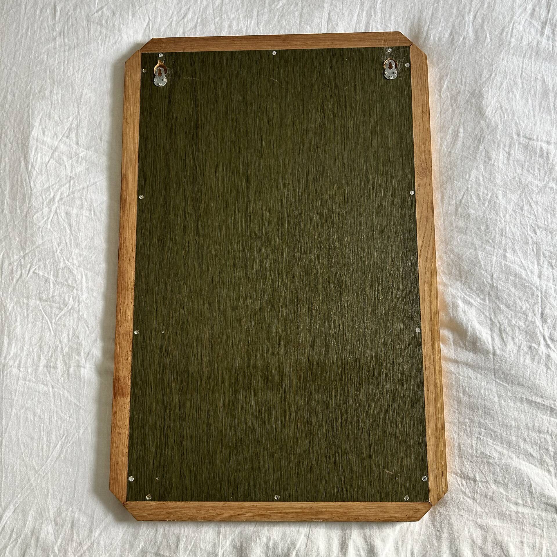Mid-century oak large mirror