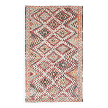 Tapis Kilim décoratif vintage coloré 6x10, 185x311 cm