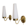 Pair of brass and opaline sconces, Denmark 1960