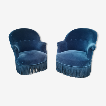 Paire de fauteuils crapaud