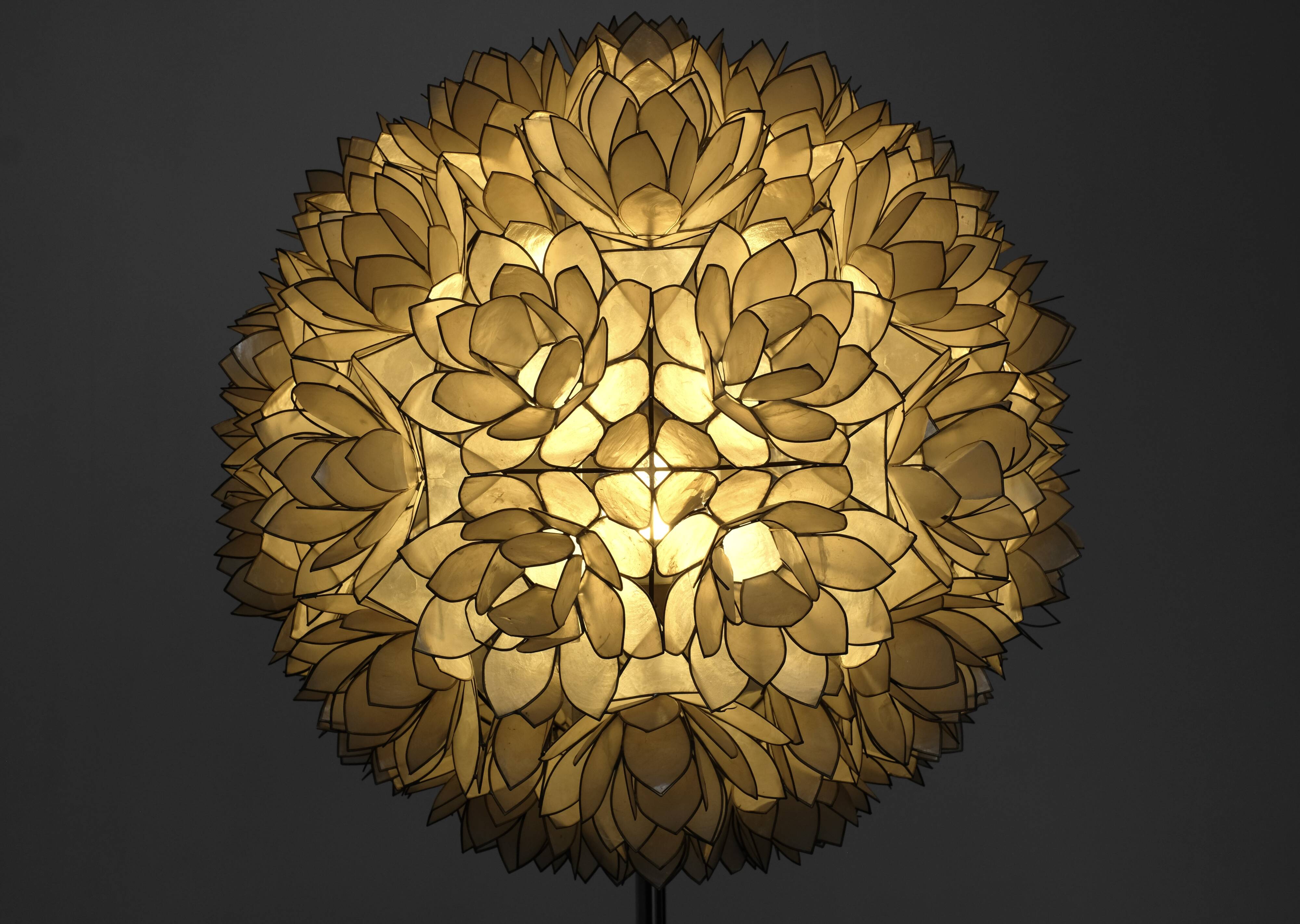 Mother-of-pearl floor lamp by Rausch, Germany, 1960s.