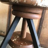 Stool with screws vintage artist painter wood