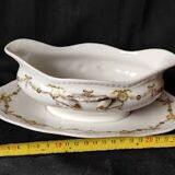 Like new! 1960/70/Laurel crown/Limoges/garland decoration/gravy boat