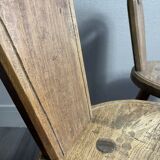 Pair of solid wood farmhouse stools