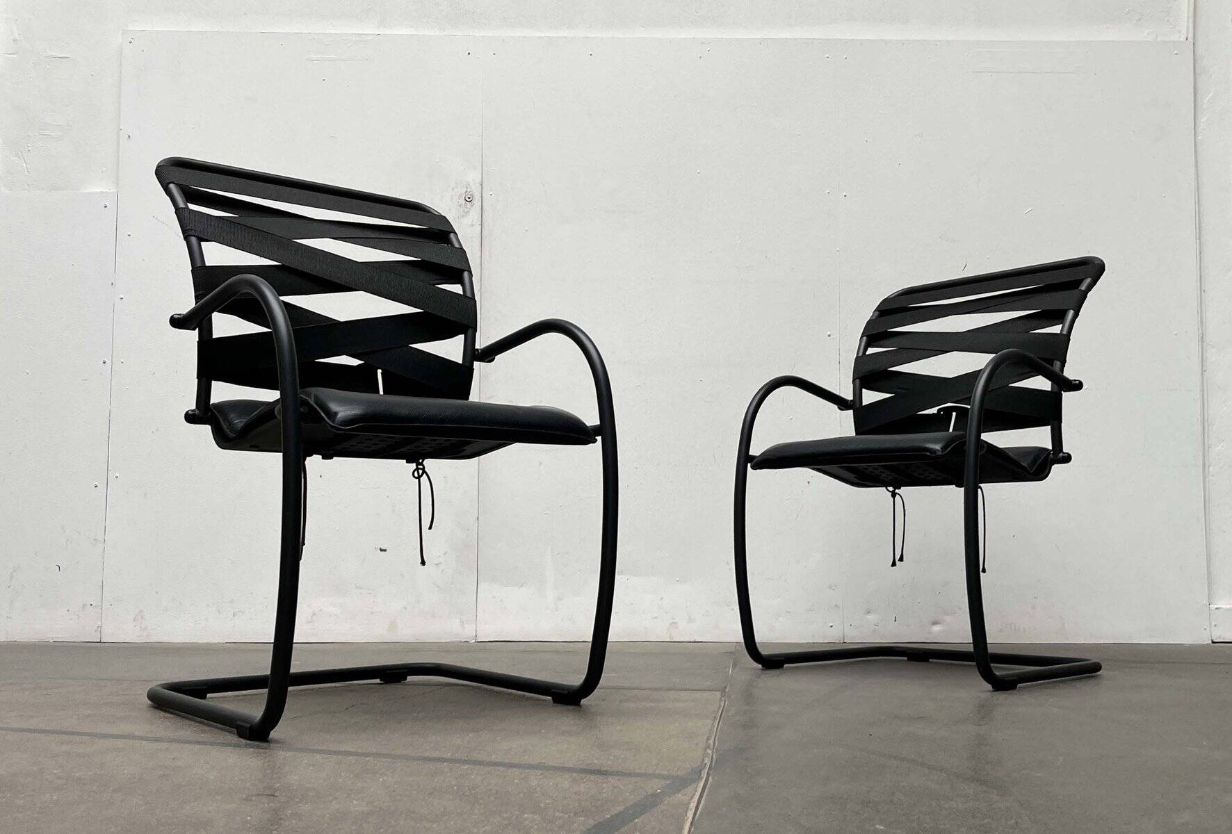 Fauteuils cantilevered Canasta postmodernes italiens par Heron Parigi pour Heron Parigi Design, années 1980, lot de 4