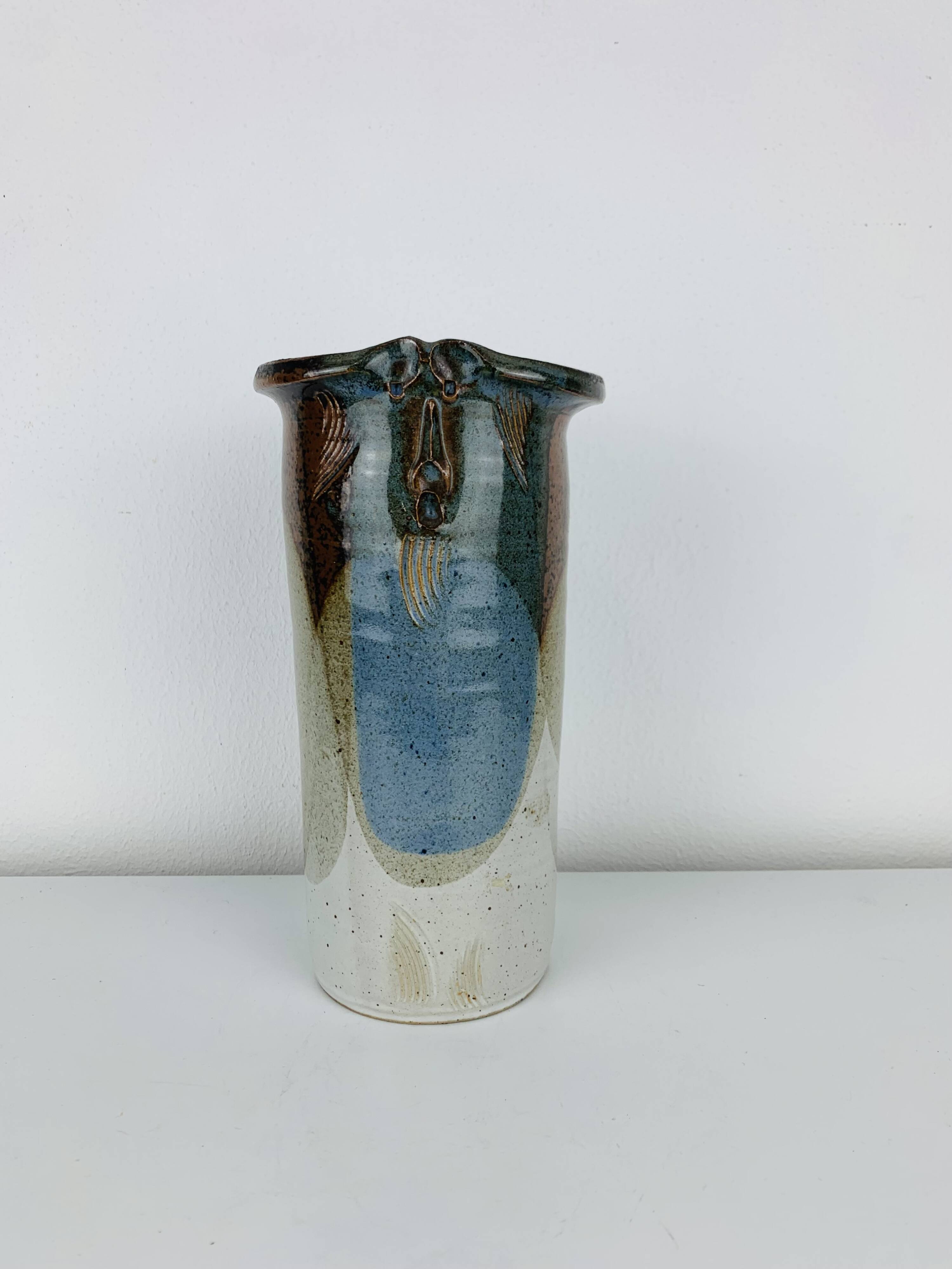 Ceramic roller vase by Marcel Piot