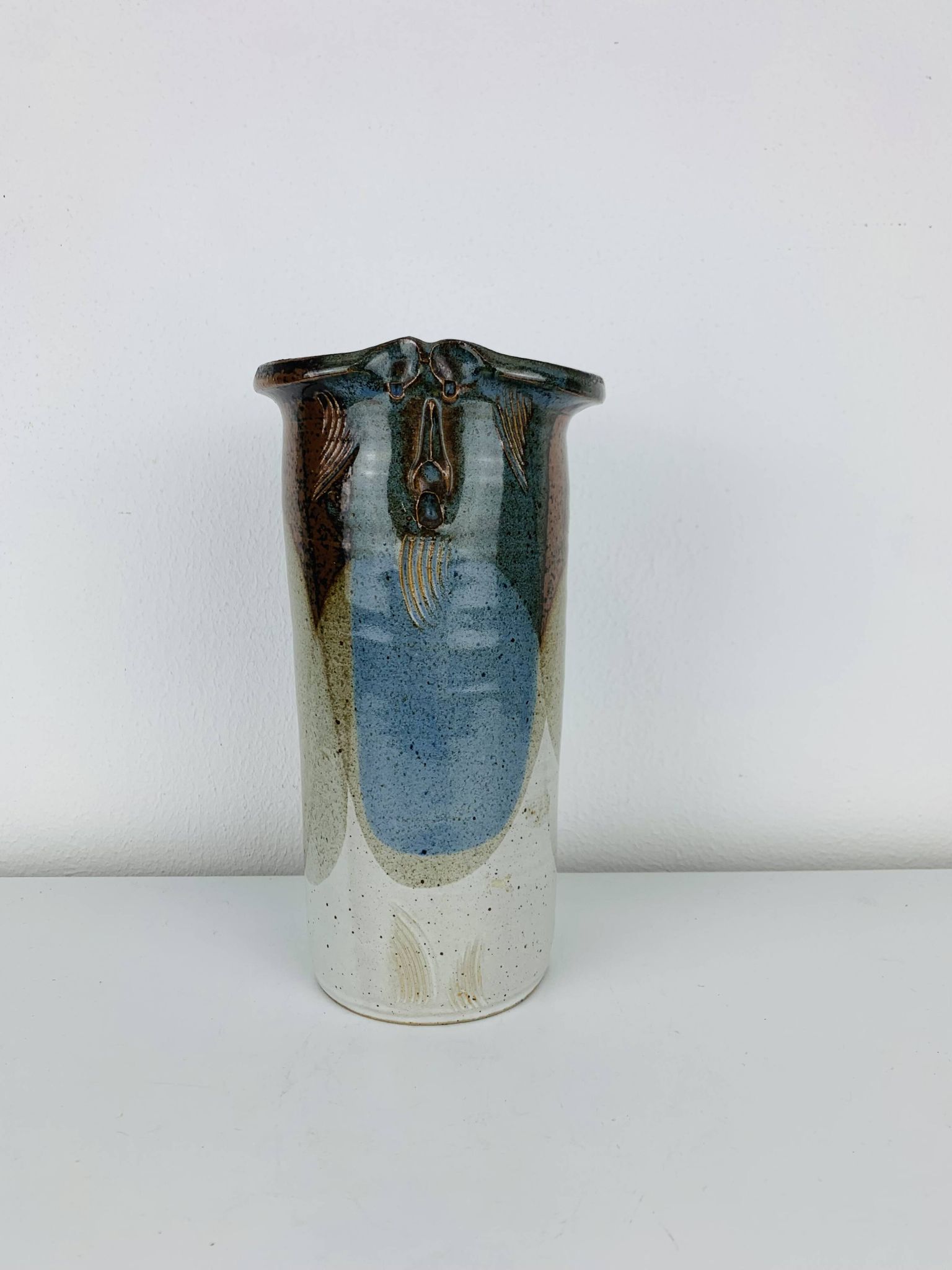 Vase rouleau en céramique par Marcel Piot