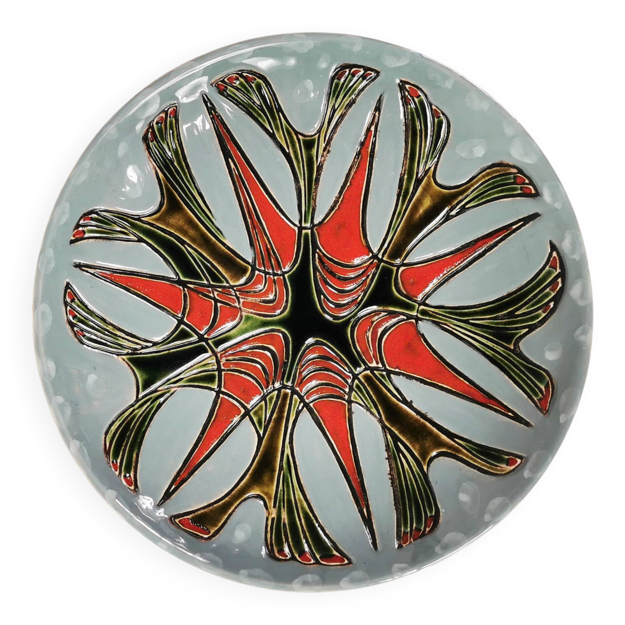 Decorative ceramic wall plate, Kravsko, Czechoslovakia, 1960s