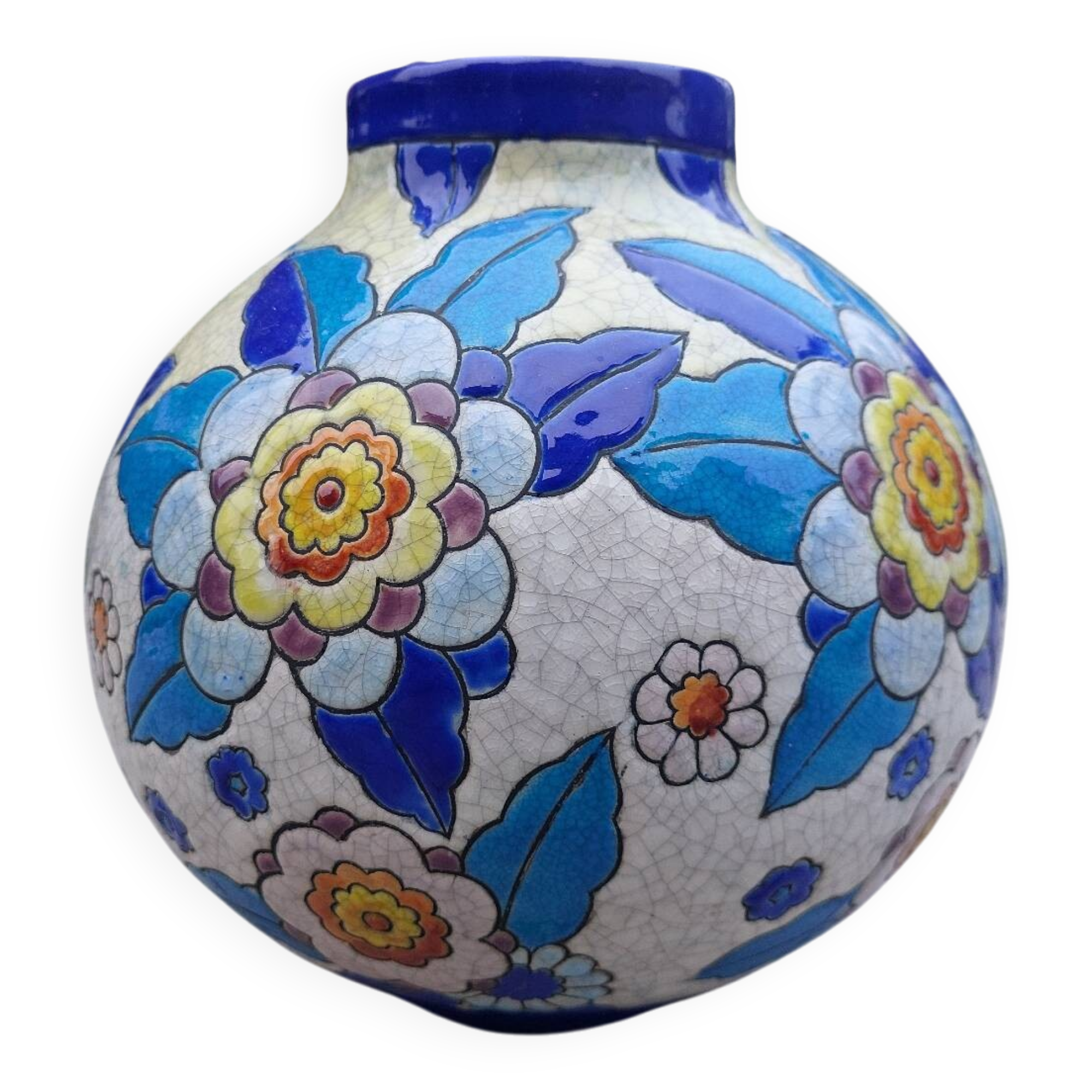 Longwy ball vase